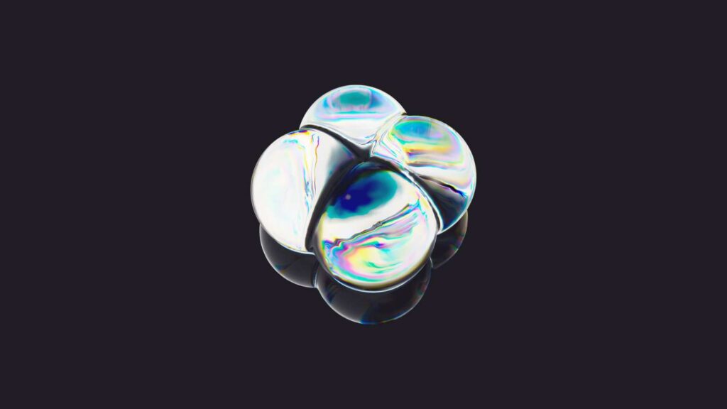Abstract 3-D object in Blask colors representing the burst of global sporting energy transformed into actionable data.