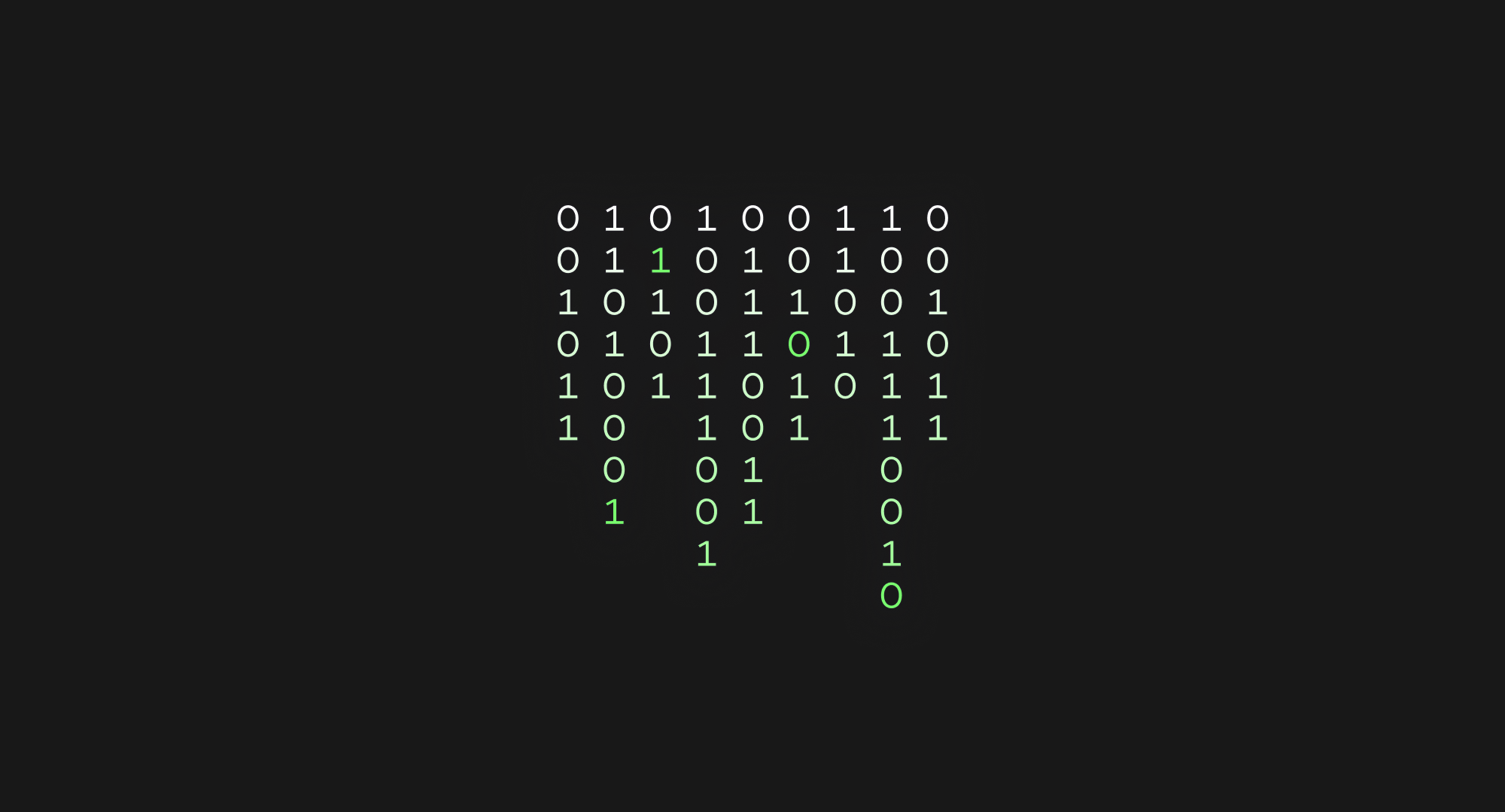 Illustration of data matrix and binary code representing Blask AI’s predictive model for Customer Profile in iGaming.