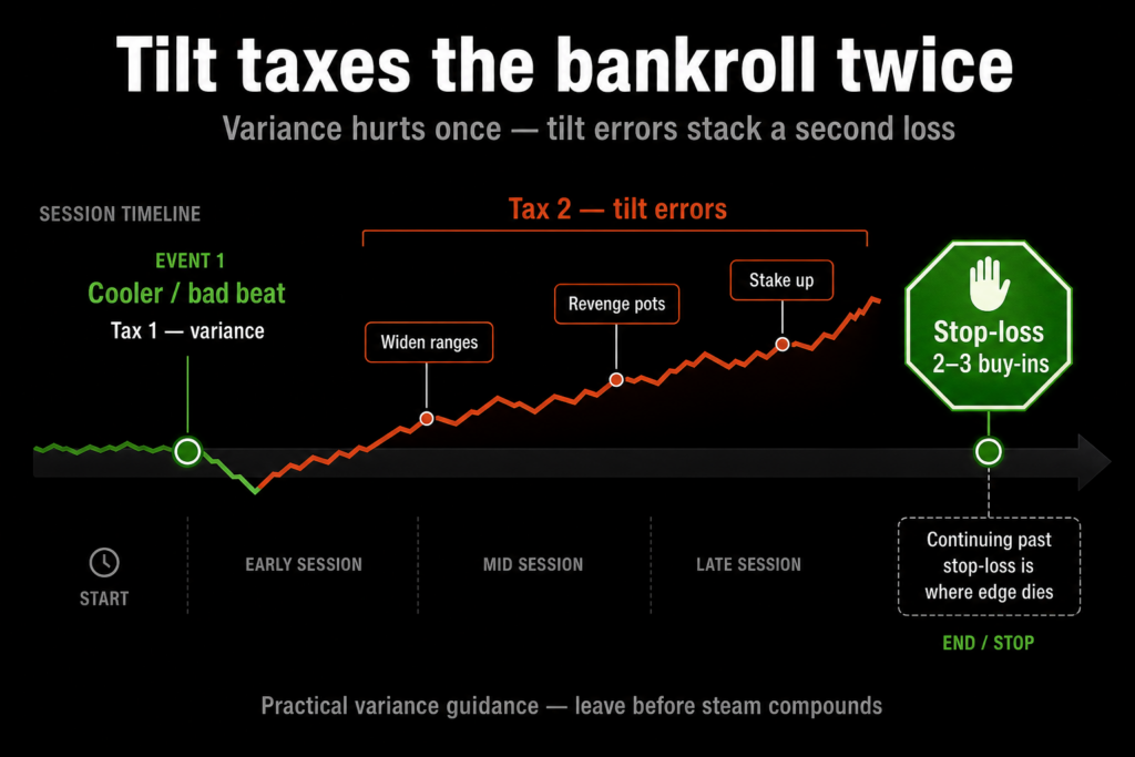 Tilt taxes the bankroll twice