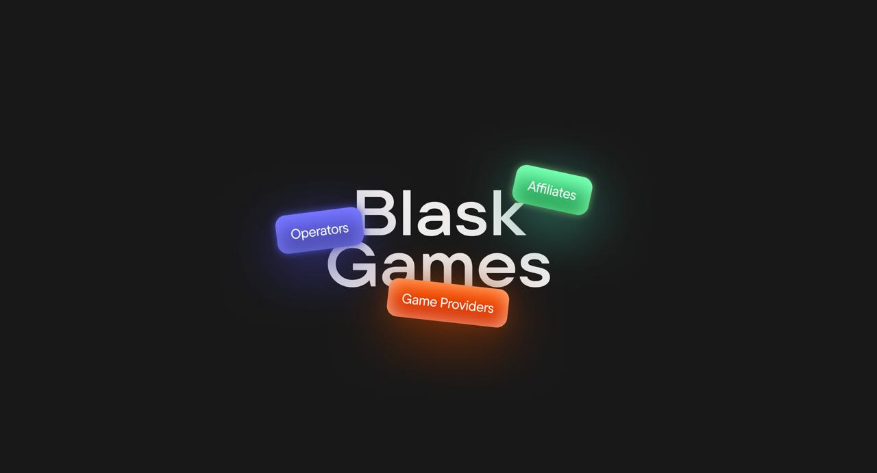 Blask Games dashboard displaying colorful neon icons representing casino analytics tools, highlighting real-time game tracking and market insights.