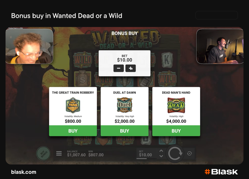 Bonus buy - Wanted Dead or a Wild (Hacksaw Gaming) example