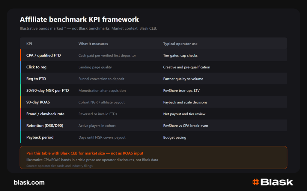 affiliate benchmark kpi framework